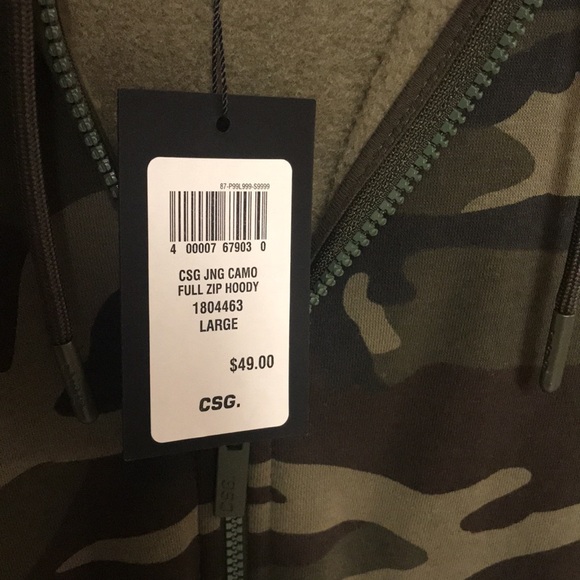 NWT, CSG Mens Zippered Jacket, Large - Picture 4 of 7